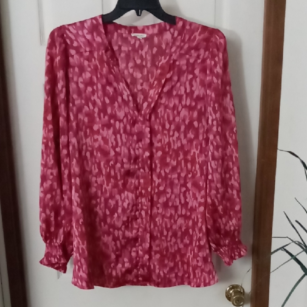 Jodifl 2X Pink Blouse with Pattern